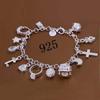 925 Silver-Plated Pendant Bracelet - Elegant Fashion Jewelry for Women