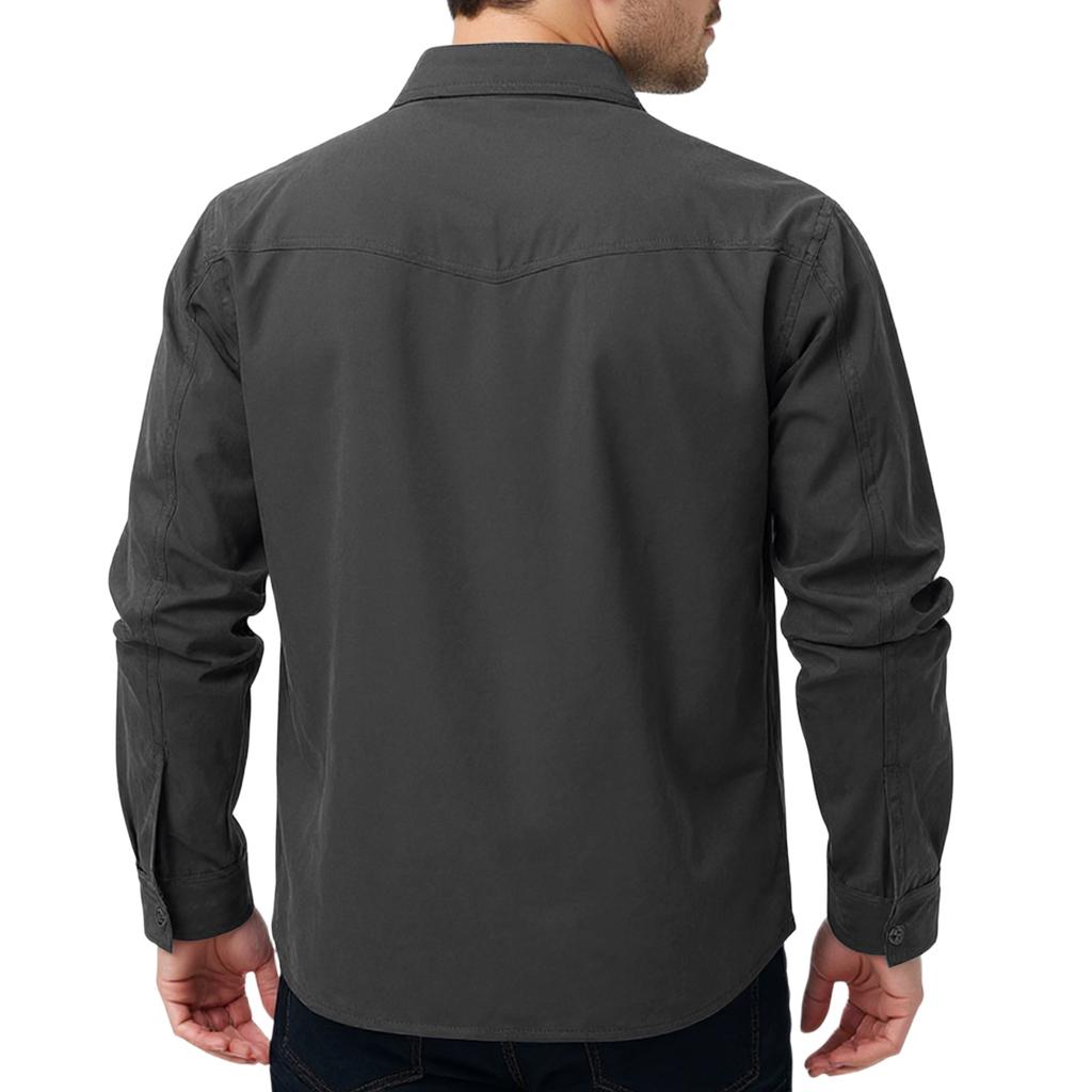 Men's Relaxed-Fit Casual Workwear Long-Sleeve Jacket Shirt