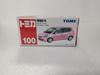 Tomica No.100 Honda Fit, 159 Scale, Pink, Die-cast Miniature Car with Clear Case
