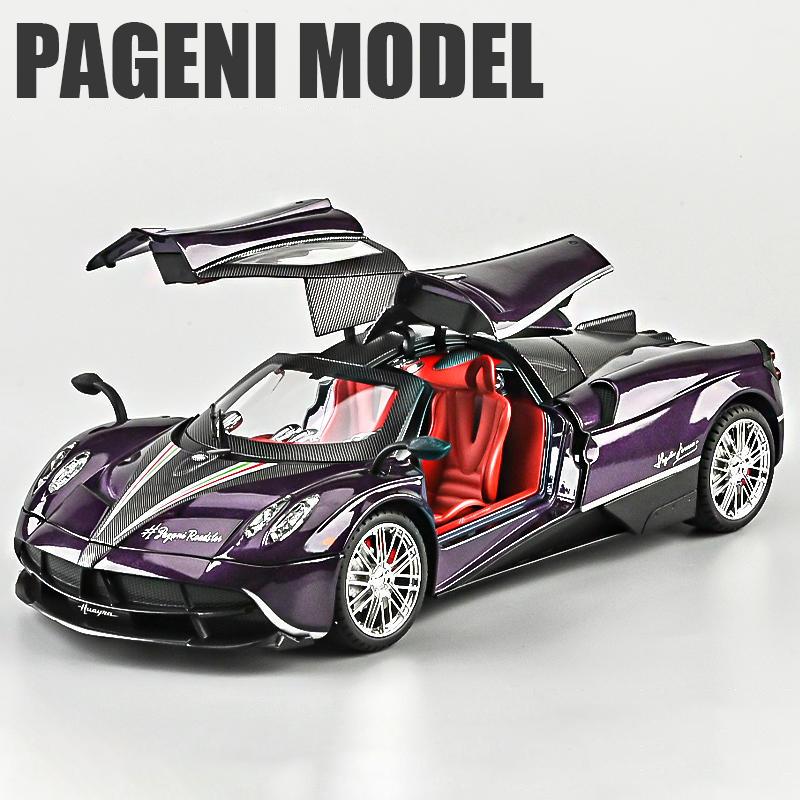 1:18 Pagani Huayra Dinastia Super Sports Car Alloy Model Car Toy Die-cast Metal Casting Sound and Light Pull Back Car Toy Children's Vehicle