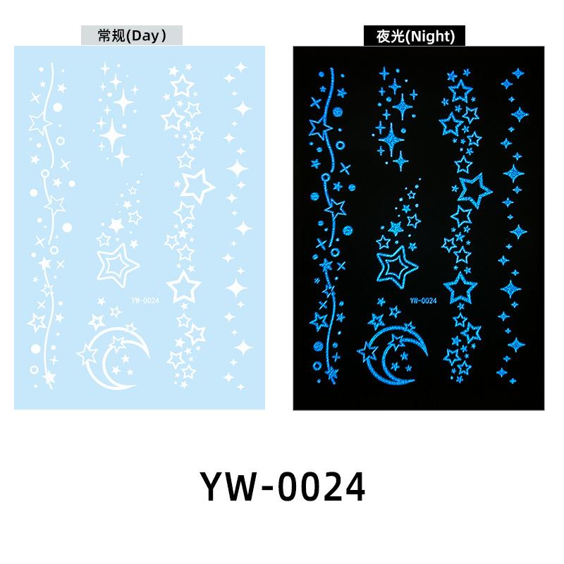 Светящиеся в темноте индийские кружевные тату-наклейки - Хна стиль боди-арт для рук и тела
