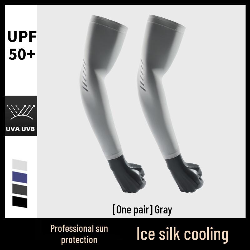 Premium Anti-UV Ice Silk Arm Sleeves for Men - Ultra-thin, Cool, Breathable Sun Protection for Cycling and Outdoor Activities.