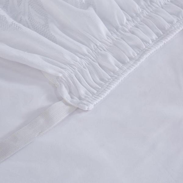 2 цвета: белый/бежевый, однотонная, трехсторонняя эластичная кружевная юбка, 15 дюймов, с откидной кроватью