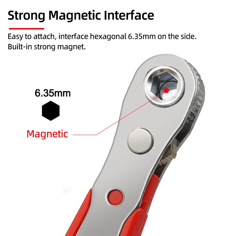 Telescopic Screwdriver Magnetic Bits Drivers Set Adjustable Ratchet Wrench Dual-Purpose Spanner Handle Socket Repair Hand Tools