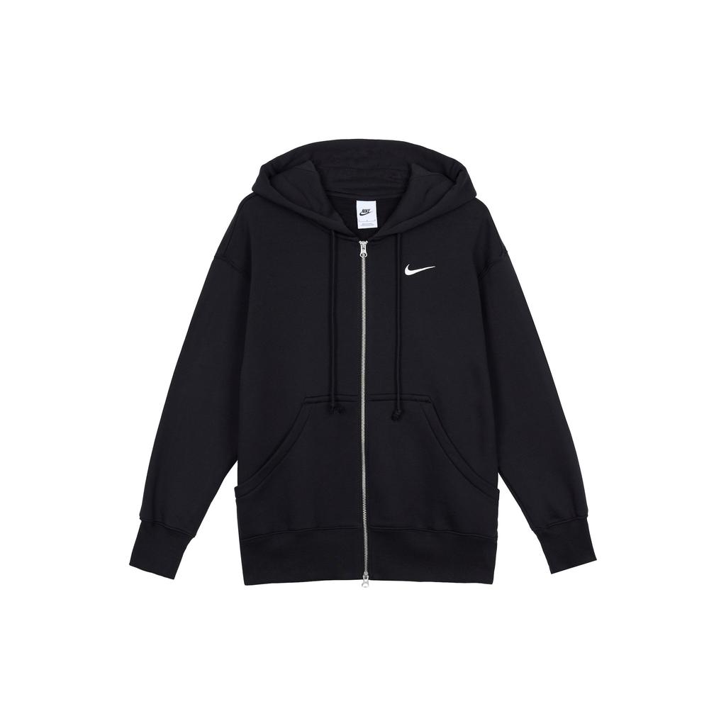 Nike Женская однотонная куртка на молнии с капюшоном и длинными рукавами, черная DQ5759-010