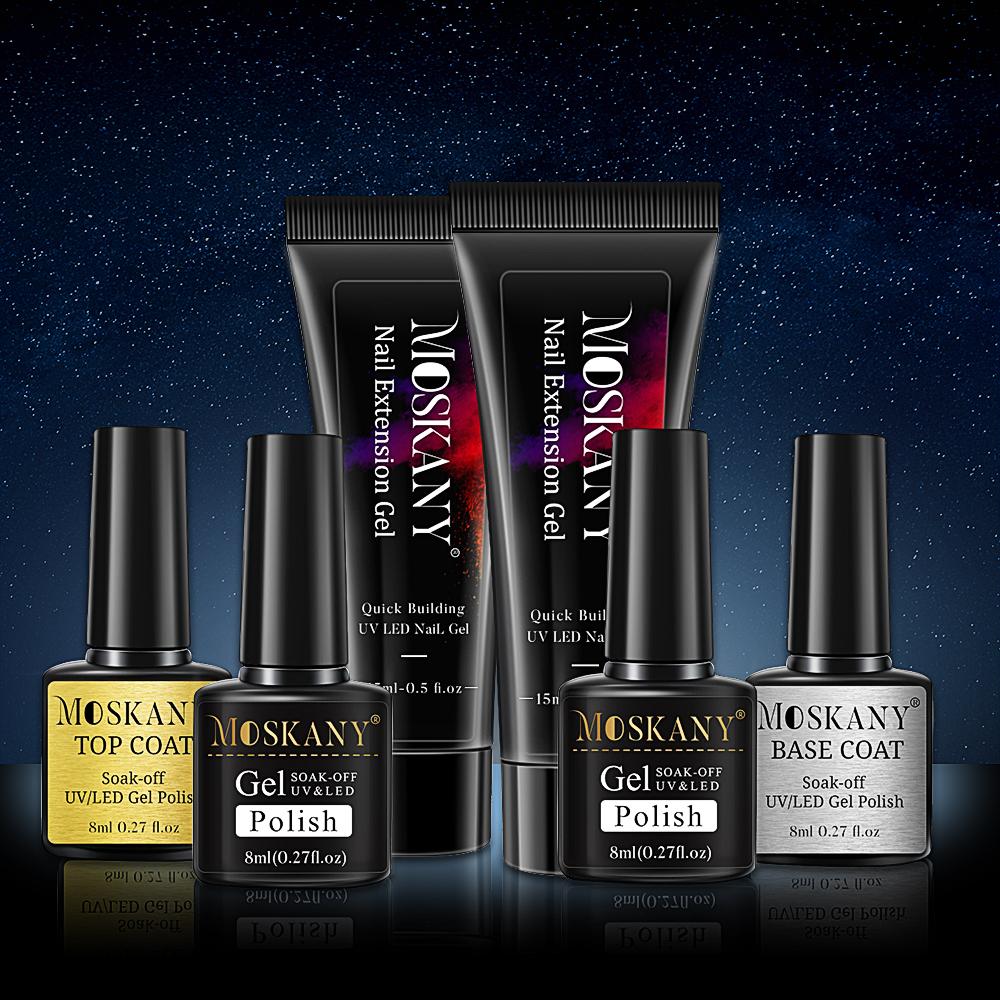 Набор для ногтей MOSKANY с полнофункциональной маникюрной машинкой мощностью 140 Вт с полигелем для ногтей, 10 цветов лака для ногтей, полный набор инструментов для ногтей