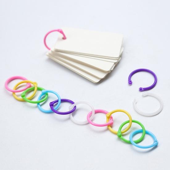 30Pcs Binding Ring Candy Hole Color Ring Plastic Binding Coil Binder Hoop Holder Tool