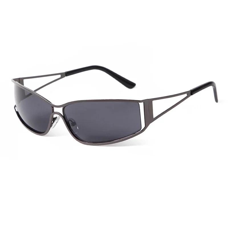 Laurinny Trendy Pink Metal Frame Rectangle Sunglasses Men Women Brand Designer Steampunk Sun Glasses Shades Eyewear Female