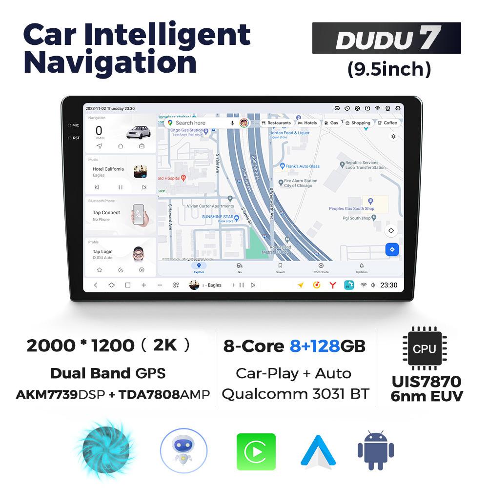 DUDUAUTO DUDU 7 DUDU7 Android 13 Wireless CarPlay Auto Universal 9.5" 10.36" Car Radio Multimedia Player GPS Intelligent System