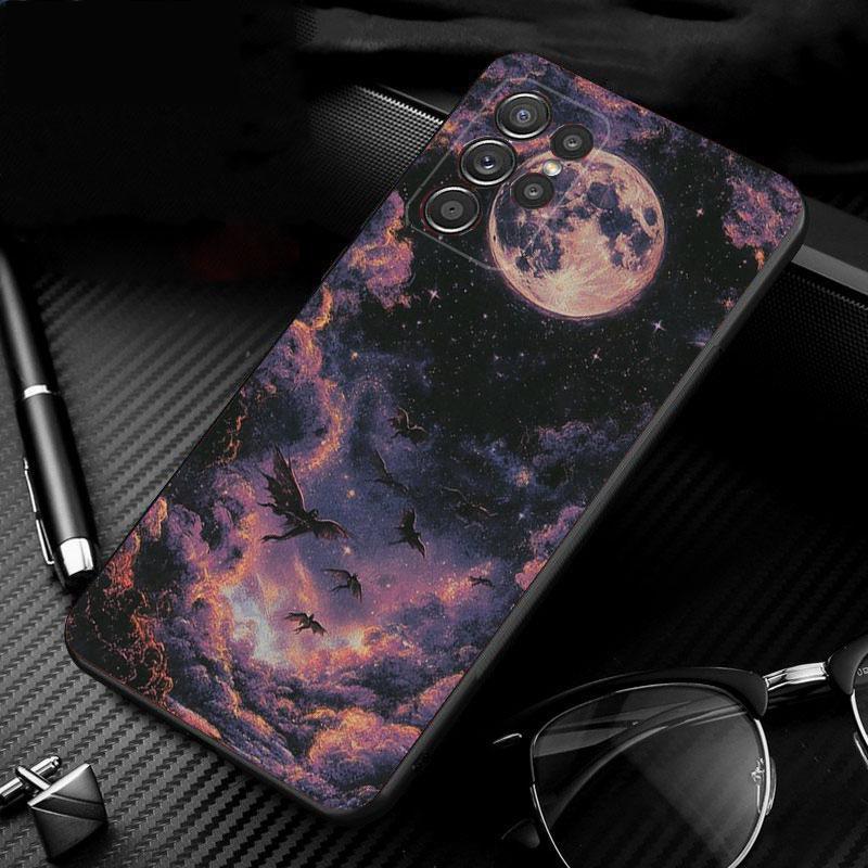 Чехол для телефона «Ночь с луной и звездами» для Samsung Galaxy S25 S24 S23 S22 S21 Ultra S24 S23 S22 S21 S25 Plus S24 S25 FE