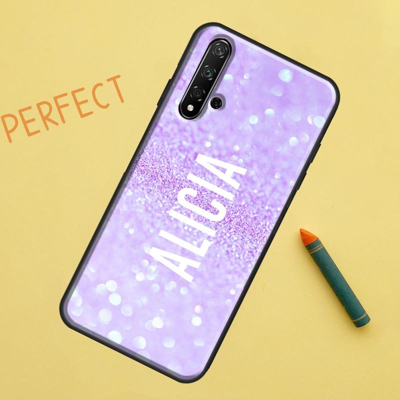Personalised Glitter Ombre Name Case For Huawei Nova 9 10 SE 11i 8i 7i 3i Nova 5T Y60 Y61 Y70 Y90 P20 P30 P40 Lite P60 Pro