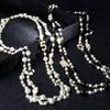 Long Simulated Pearl Necklace For Women No .5 Double Layer Pendant Long Cc Necklace Sweater Chain Party Camellia Nacklace