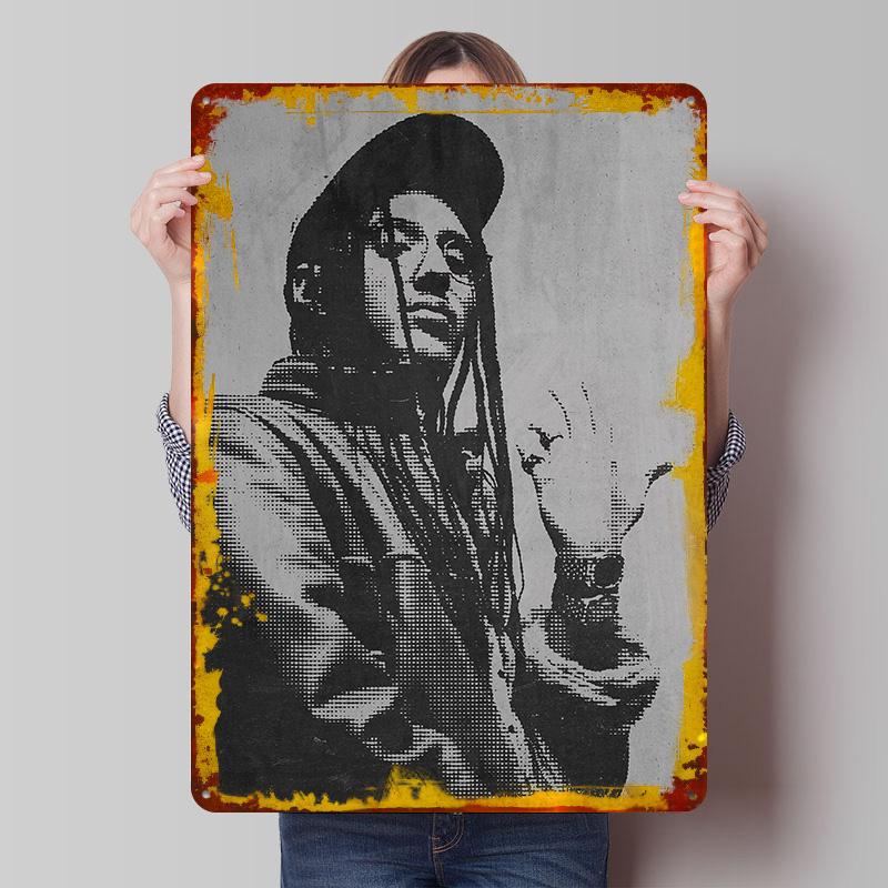 RIN Rap Poster Customized Wall Art Vintage Metal Signs Retro Tin Plaque for Man Cave Gamer Decoration Room House Decor Wand Deko