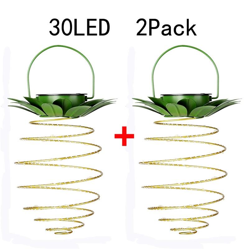 Solar Lamp Pineapple Wrought Iron Lantern Led Copper Wire String Outdoor Waterproof Garden Decoration Hanging Lamp