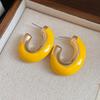 Серьги-гвоздики Oval Metal Earrings с серебряной иглой и капельным маслом - Простые, Ретро, Универсальные, с Высококлассным Шармом