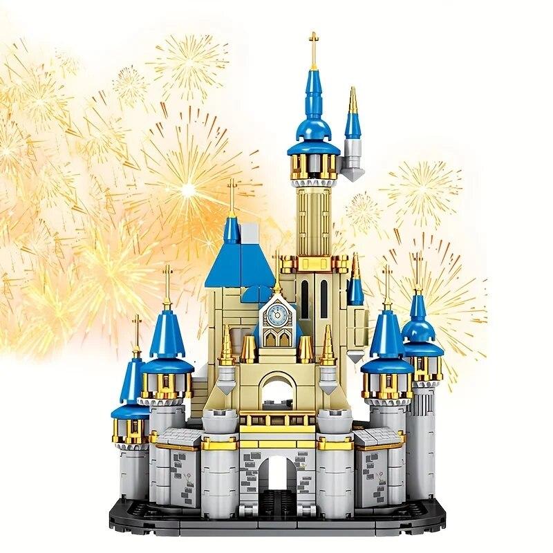 513 шт., романтический фейерверк, замок, строительные блоки, креативный город, вид на улицу, сказочный замок принцессы, модель кирпича, Рождественский подарок