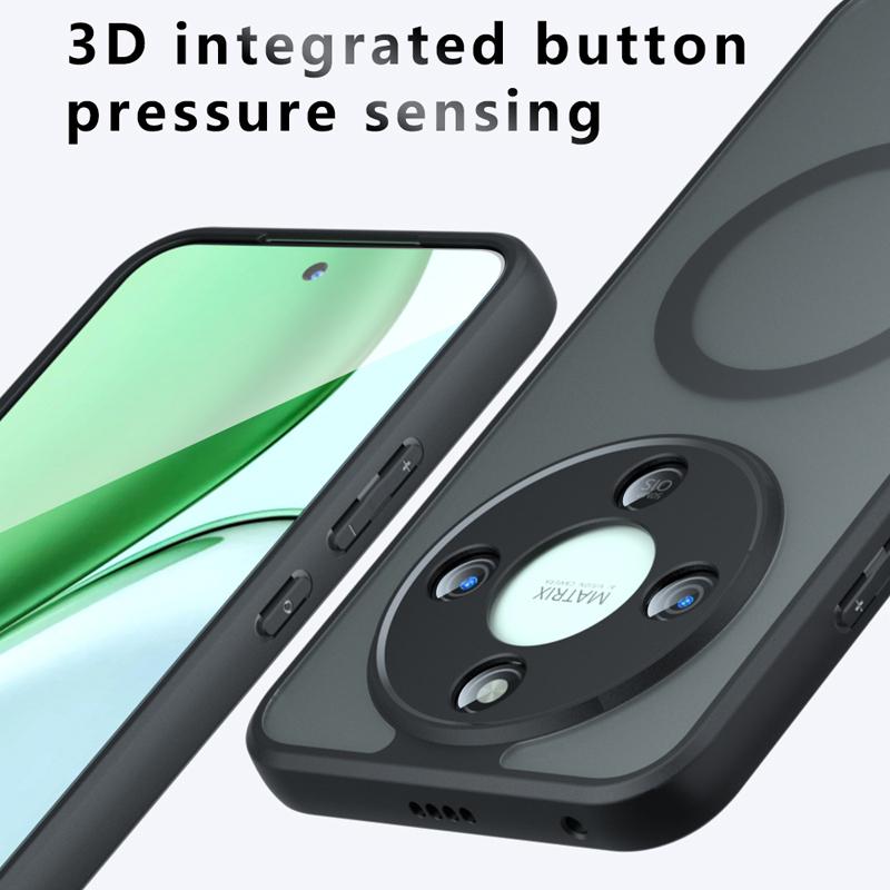 Чехол для Honor X70 Противоударный Магнитный Матовый PC+TPU Защита от отпечатков пальцев Полупрозрачная Крышка для HONOR X 70