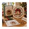 Home Decor Handmade Embroidery Christmas Kit for Beginners, Pre-Printed Pattern Full Set Tree Hanging Ornaments of Tools, DIY Needlework Festive Wall