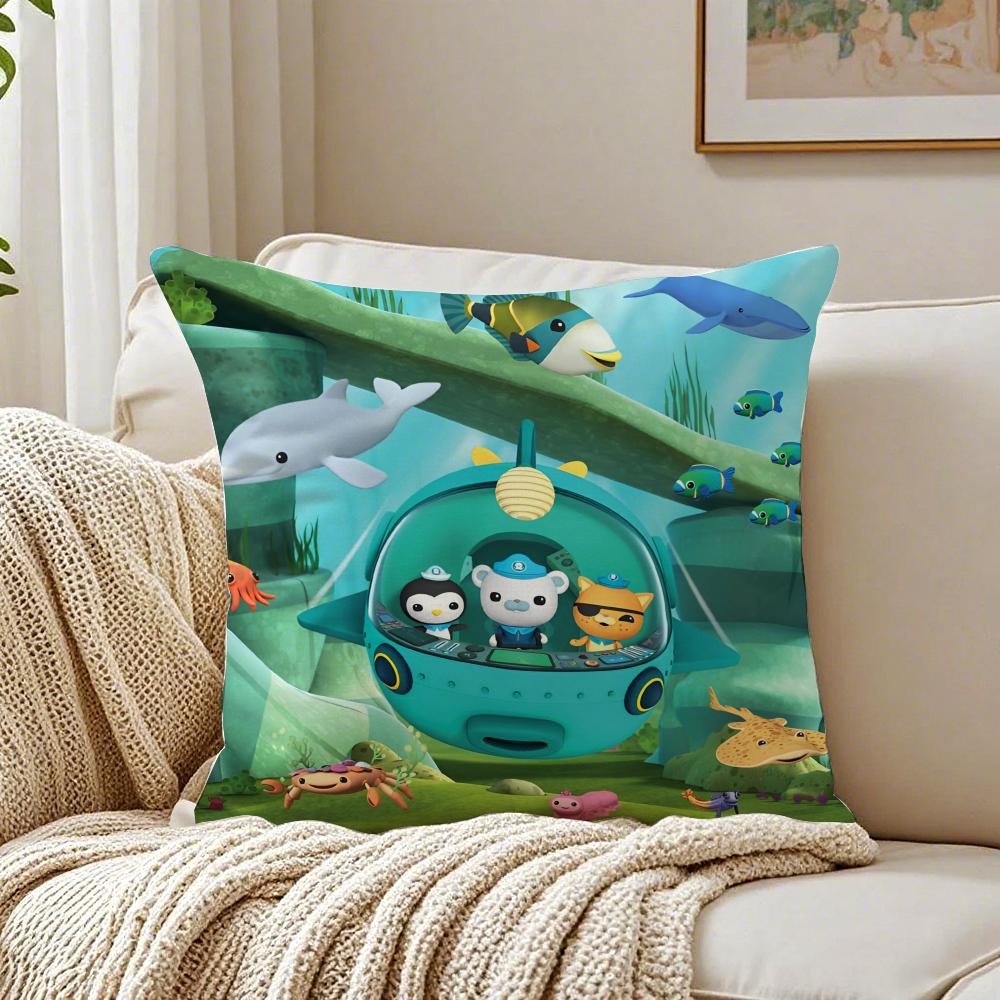 Cartoon Animation Cute The OOctonauts Cushion Cover Linen Pillowcase Soft  for Sofa Bed Home Room Decor