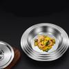Обеденные тарелки из нержавеющей стали 304 Многоцелевая глубокая тарелка Круглый поднос Тарелка для обеда в китайском стиле
