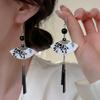 Китайские серьги-подвески в виде бабочки с тушью для женщин, креативные длинные национальные серьги с кисточками, ювелирный подарок