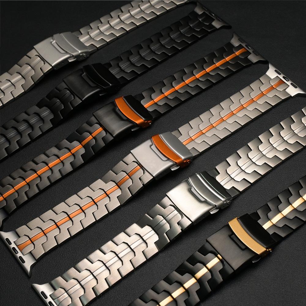 Титановый ремешок для Apple Watch Band 49 мм Ultra 3 2 Роскошный металлический браслет для Iwatch Серии 10 11 46 мм 9 8 7 6 5 SE3 44 мм 45 мм