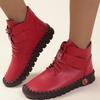 New Winter Women's Shoes Lace-up Round Head Velcro Plush Warm Inner Short Boots Women