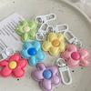 Colored Flower Keychain Heart Flower Bag Pendant Diy Accessories Candy Color Key Chains Decoration Jewelry