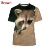 Fashion T-shirt Cute Animal Raccoon 3D Men's Casual Harajuku Print T Short-sleeved Summer Men's Shirt Loose and Comfortable