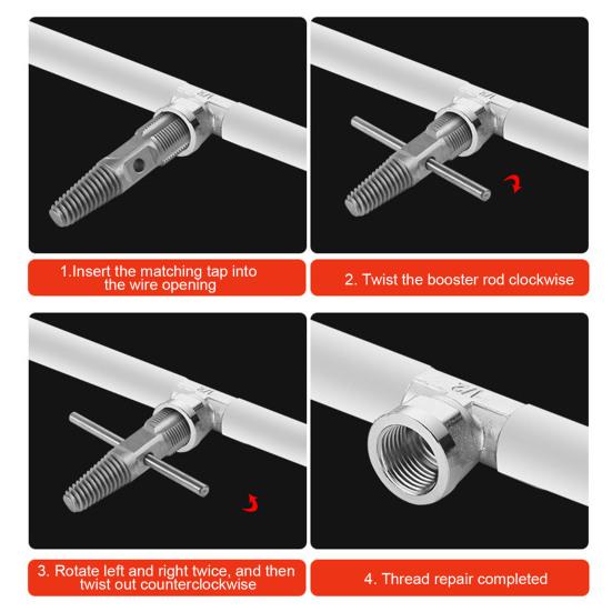 Faucet Broken Thread Extractor High Durability Non-Slip Handle Easy To Use Universal Water Pipe Broken Thread Extractor