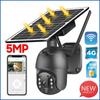 4G SIM Card Surveillance Solar 5MP Built-in 6 Battery Outdoor IP PIR Motion Wireless Security PTZ Camera