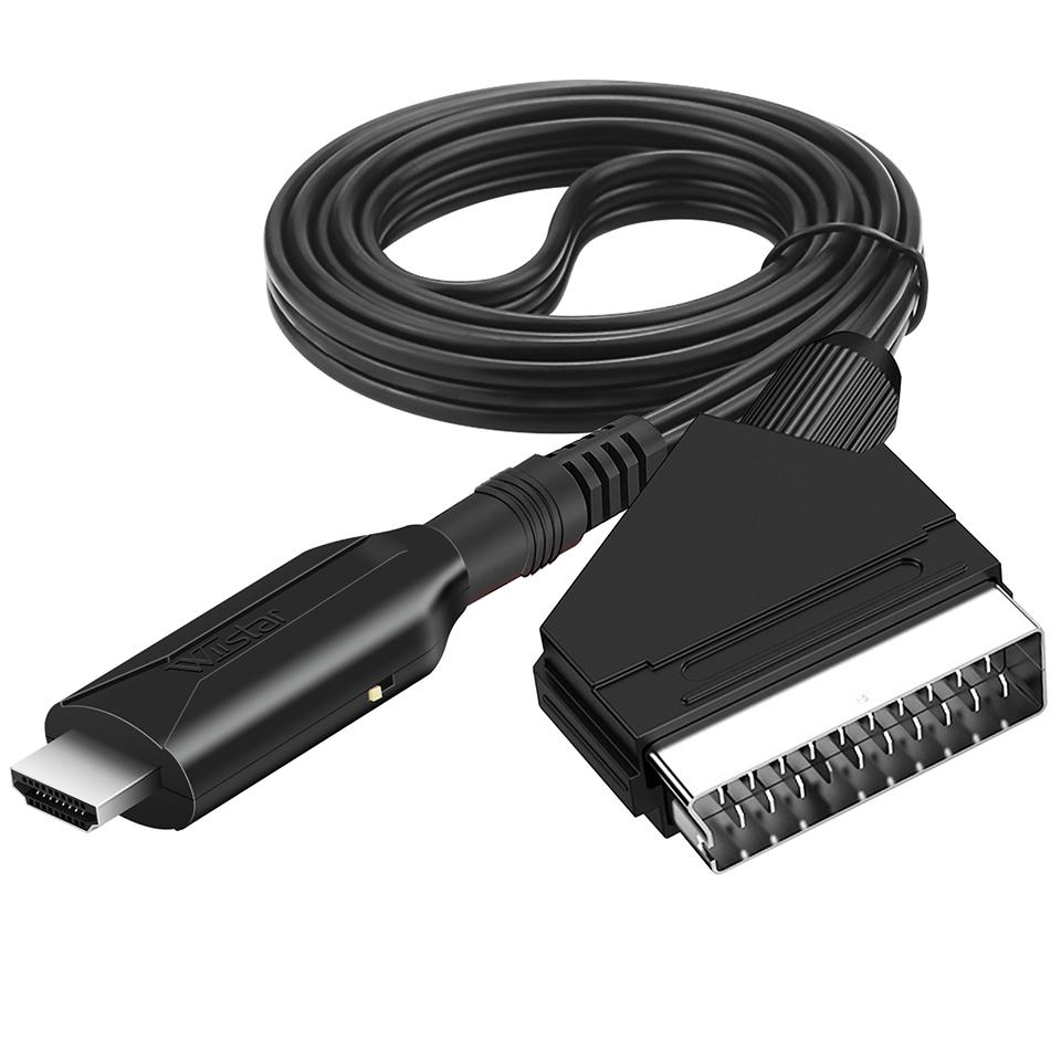 Кабель-адаптер Scart на HDMI-совместимый Аудио Видео Конвертер 1М для HDTV DVD STB Аксессуары Plug and Play