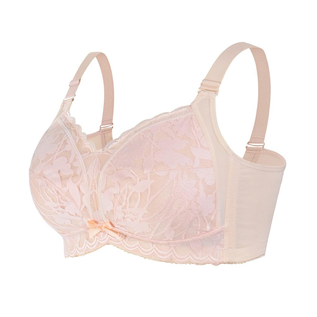 Lace No-wire Push-up Bra with Adjustable Straps Slim Fit Plus-size Underwear