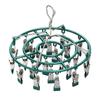 Plastic Dipped 24-Clip Round Sock and Underwear Drying Rack for Household Use