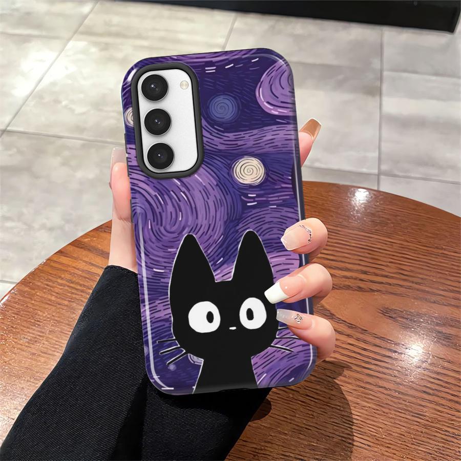 Мягкая обложка Чехол-книга для Samsung Galaxy S25 S20 FE S25Ultra A36 S24 Ultra S23 A26 A16 S23Ultra A56 Ван Гог Модный Черный