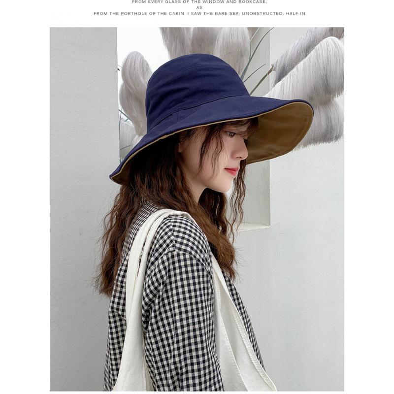 Internet celebrity double-sided bucket hat summer small fresh sunscreen visor Korean version outdoor travel sun hat children