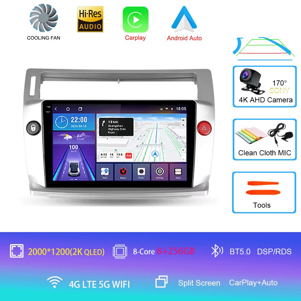 Автомобильное радио Android 14 Carplay для Citroen C4 C-Triomphe Quatre 2004-2014 Мультимедиа Видео 2Din DVD Стерео Динамик Аудио Головное Устройство