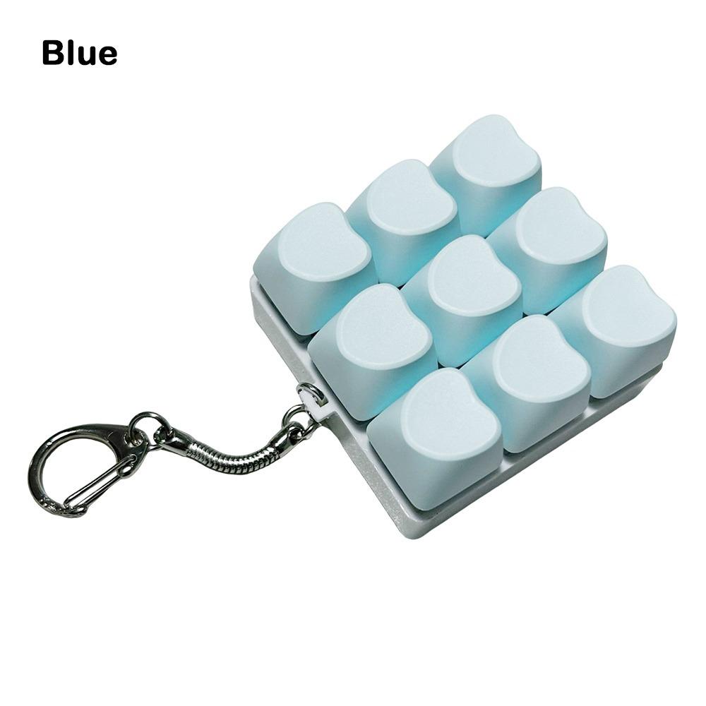 DIY Keyboard Clicker Toy 9Keys Button Keycap Fidget Keychain Finger Keyboard Caps Toy for Adult To Relief Stress Pass The Time