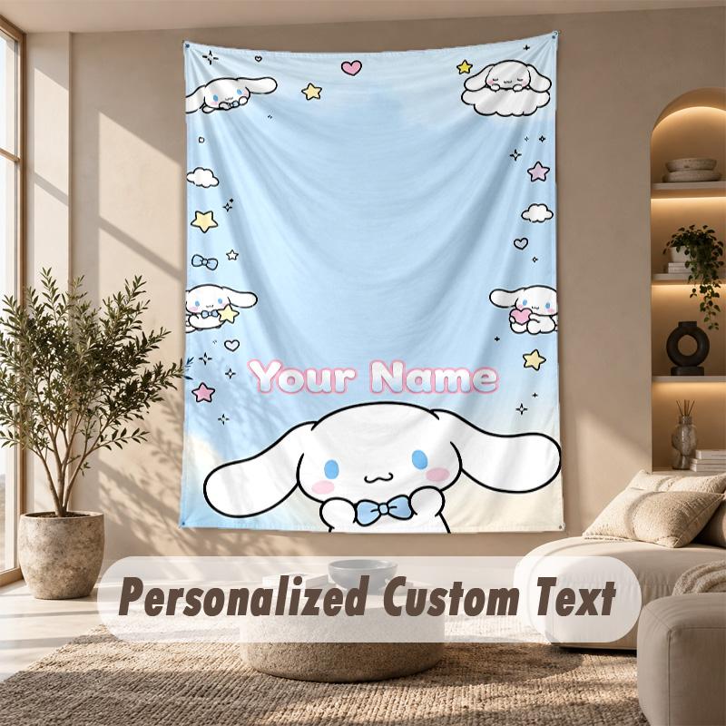 Tapestry Custom Name Text, Wall Hanging Tapestry Home Room DecorCinnamoroll