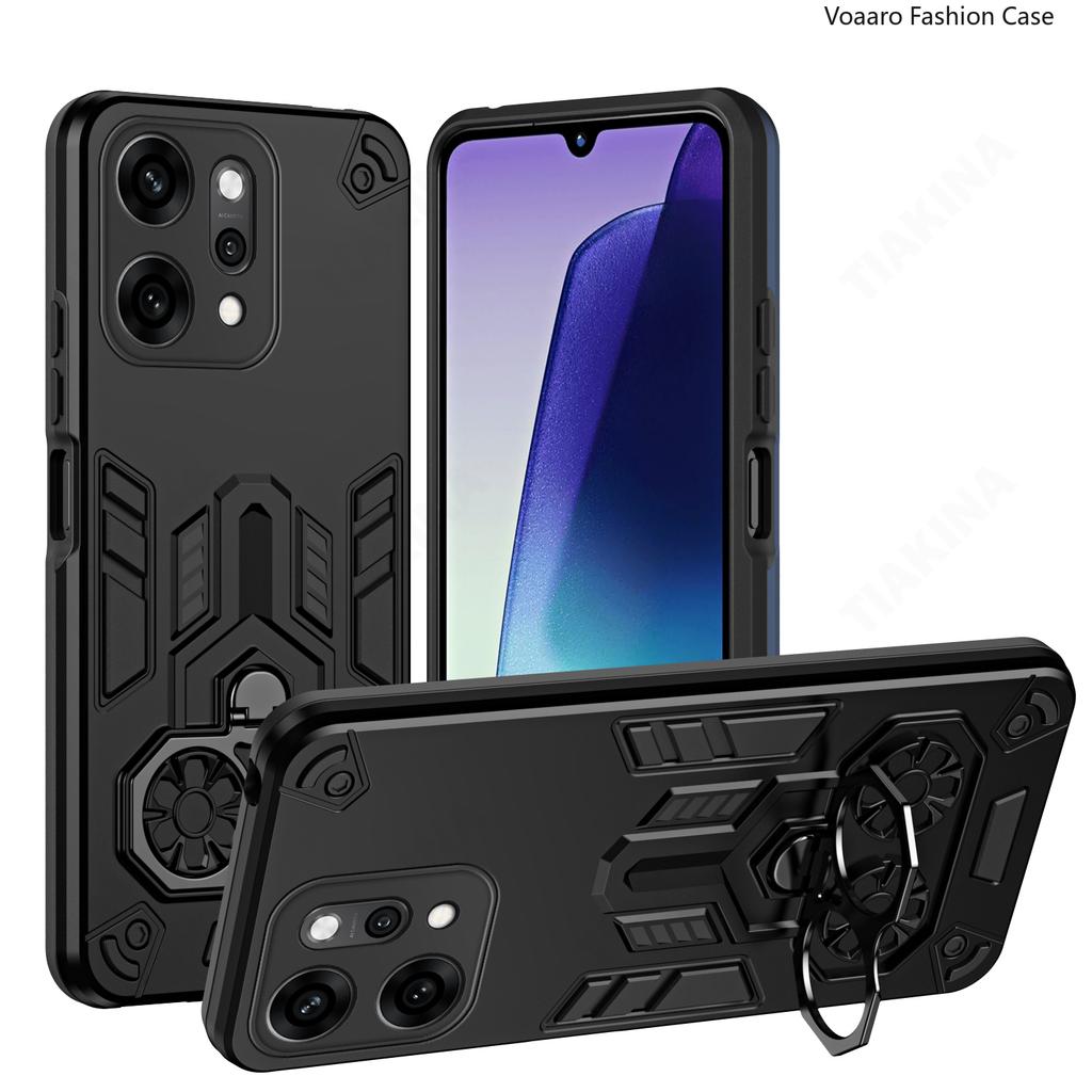 Двойное кольцо-броня для пальцев для OPPO Reno 14 Pro Чехол для OPPO Reno 14 Вращающийся металлический кронштейн Подставка Держатель Чехол Capa