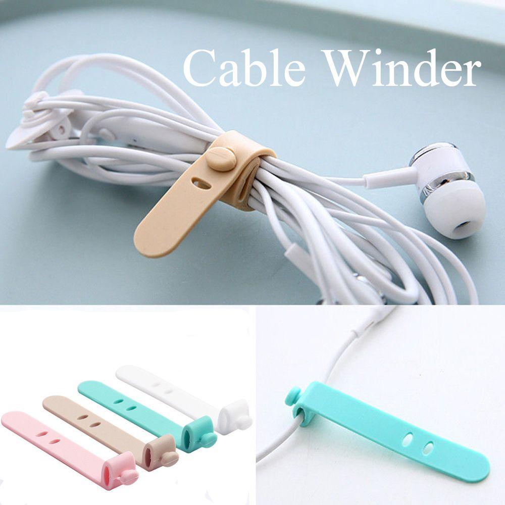 Silicone Storage Holder Organizer Earphone Cable Ptotector Cable Winder Cord Clip USB Wire Tie