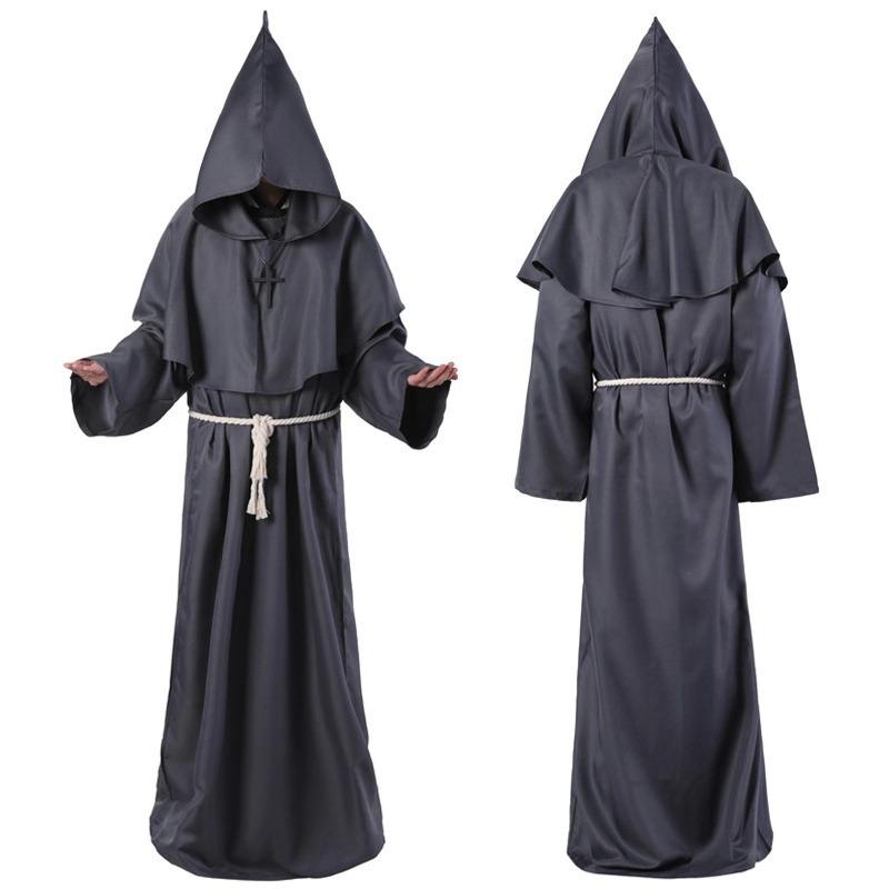 Wizard Costume Cosplay Medieval Monk Friar Robe Priest Costume Ancient Clothing Christian Suit