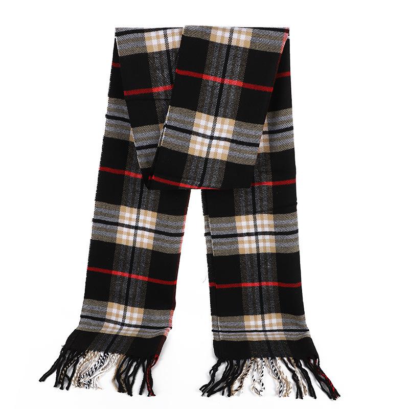 New Autumn And Winter Men'S Versatile Fashion Trend Tassel Scarf Shawl For Warmth Solid Color Thick Wool Good Quality High Cost-Effectiveness