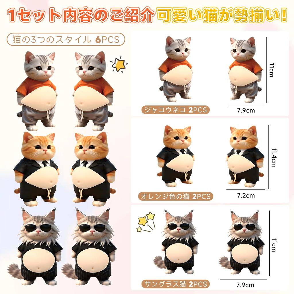 Aninako Большой Котик Сквиши 3D Новый Мягкий Животик Маршмеллоу Сквиши Большая Собака Кошка Снятие Стресса Милые 3D Маршмеллоу Пушистые Стикеры для Планера Чехла Телефона