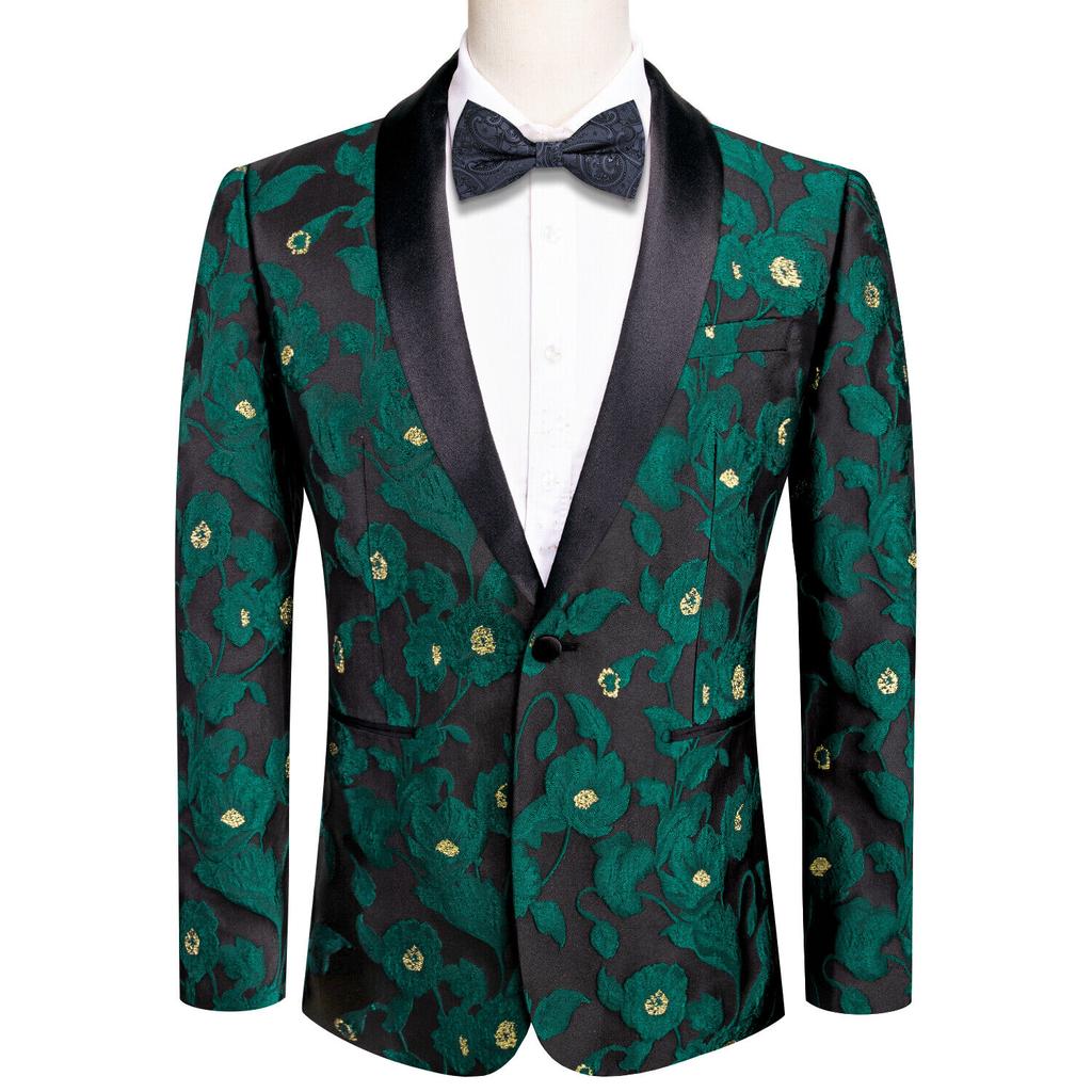 Men's Floral Dress Suit Luxury Embroidered Wedding Blazer Dinner Tuxedo Jacket