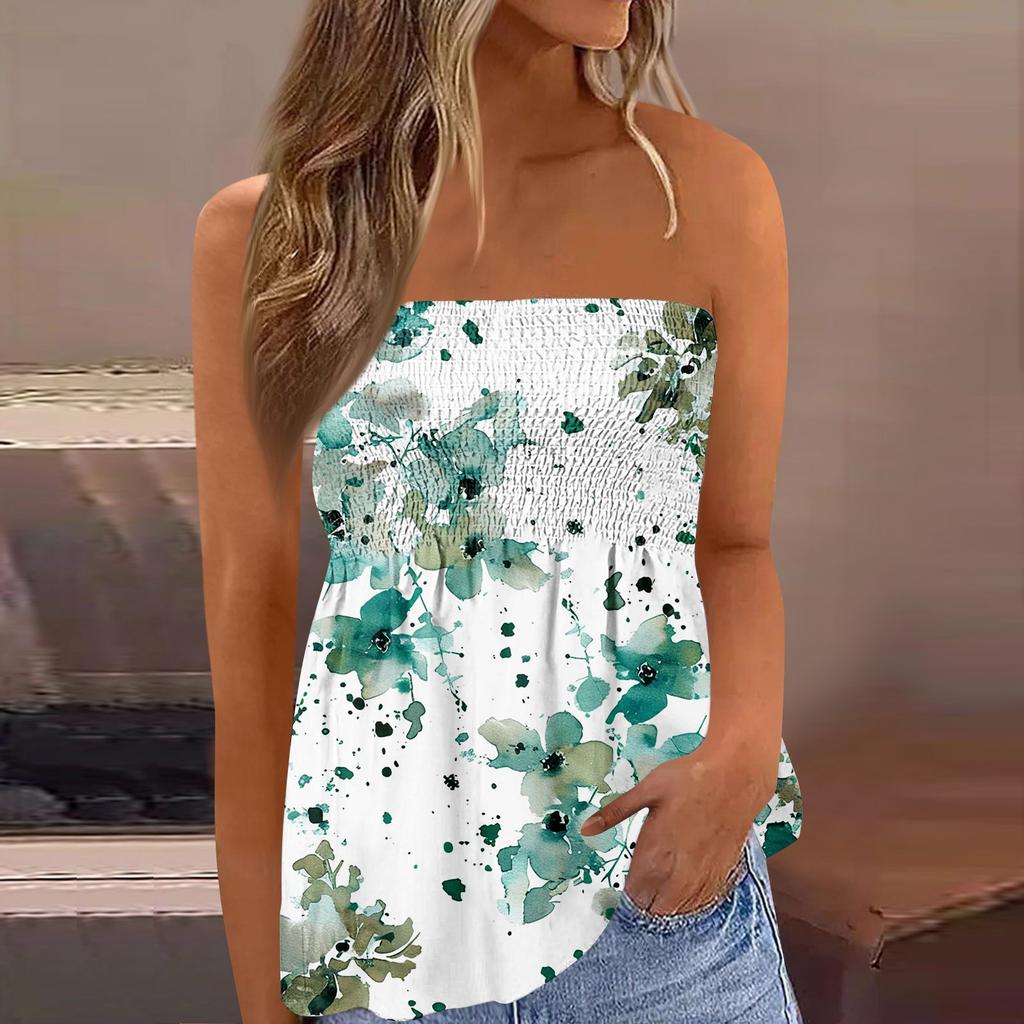 2024 топы для женщин, милая сексуальная футболка без рукавов с открытыми плечами и цветочным принтом