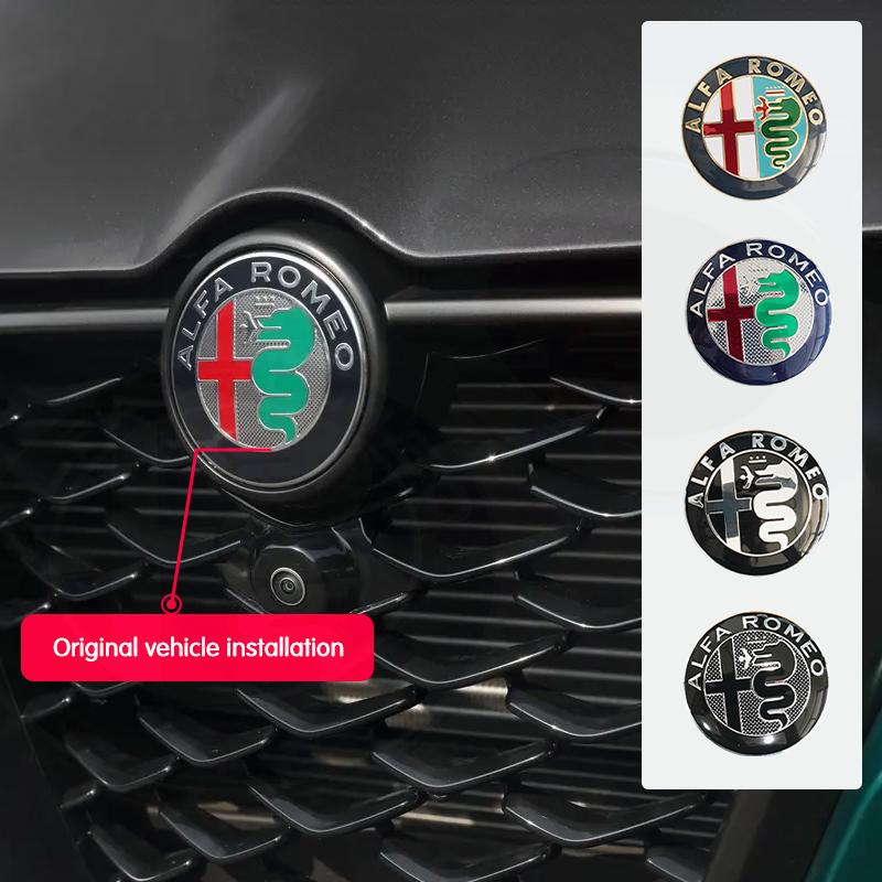 jgncp9 For Alfa Romeo 147 159 74mm Car Front Grill Emblem Giulietta GT Covers Cent New black/Gold/Black Silver/black white/green