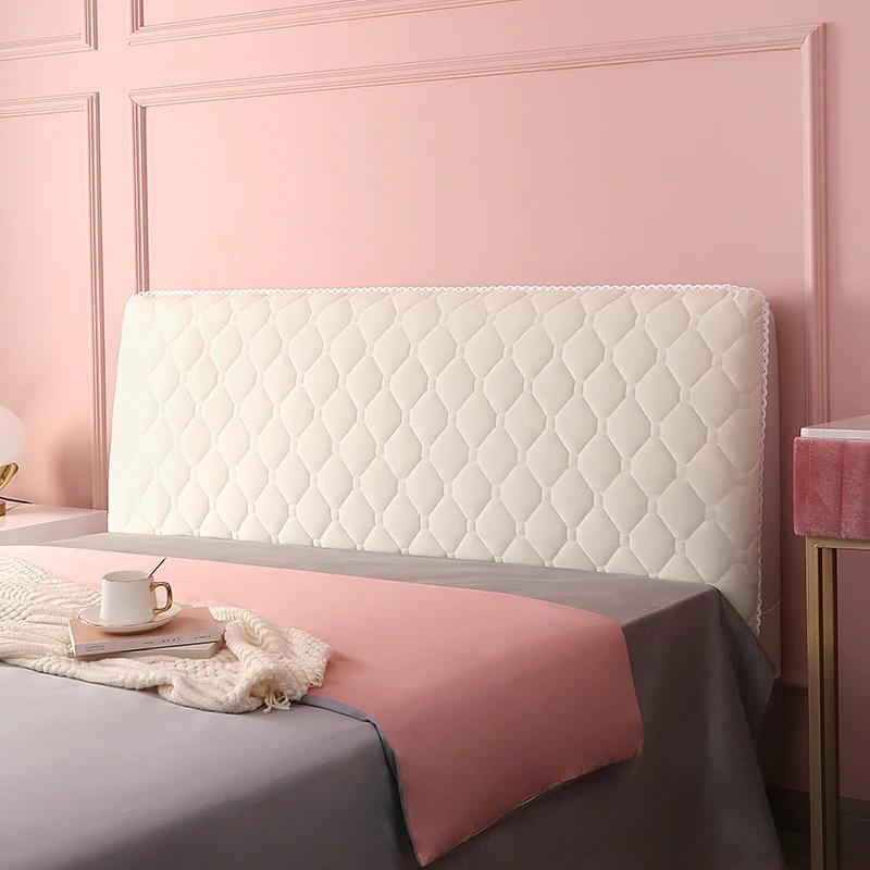 Bed Headboard Cover All Inclusive Bedside Bed Head Cover Warm Soft Bed Anti-Dust Cover Thicken Head Back Protector