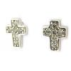 Les Trésors De Lily [N3019] — Серебряные серьги «Крест», белый цвет — 8x6 мм
