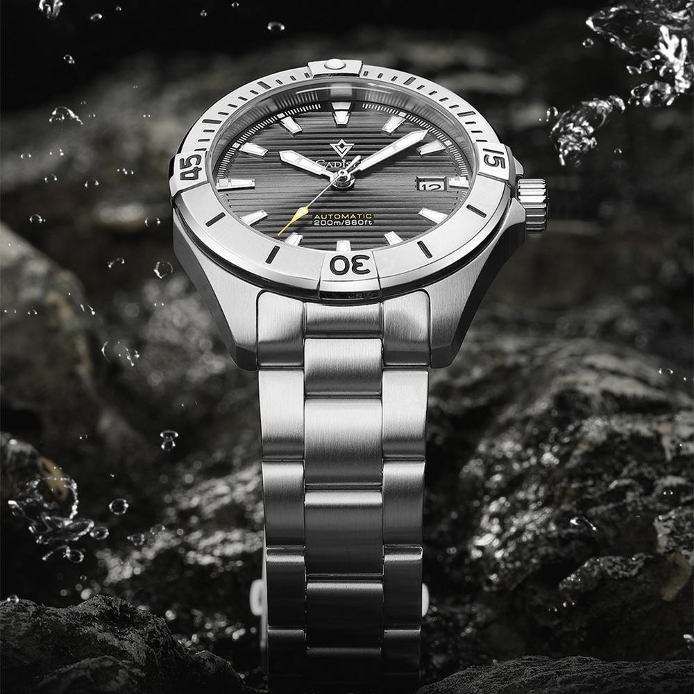 Cadisen Новые роскошные мужские часы высшего бренда с коробкой 200 м/660 футов водонепроницаемые автоматические мужские механические часы NH35